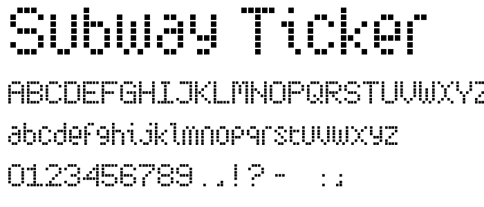 Subway Ticker font